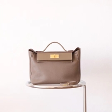 Discount Bkhorse Hermes Kelly 24/24 29CM Gris Etoupe Togo&Swift Leather Gold Hardware