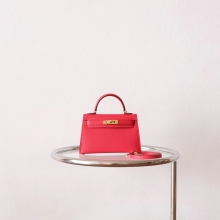Wholesale Bkhorse Hermes Mini Kelly II 19CM I6 Rose Extreme Epsom Leather Gold Hardware
