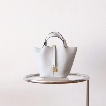 Wholesale Hermes Picotin lock 18CM 08 Blue Pale TC Leather Gold Hardware