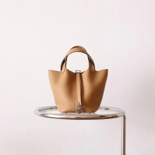 Wholesale Hkhorse Hermes Picotin Lock18CM 4B Biscuit TC Leather Gold Hardware