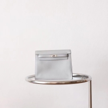 Fashion Bkhorse Factory Hermes Kelly Danse22CM 8U Blue Glacier Evercolor Leather