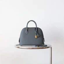 Full Handmade Hermes Y7 Blue Orage Epsom Leather Bolide25cm Gold Hardware