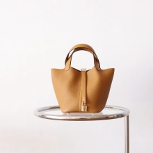 Full Handmade Hermes 2S Sesame TC Leather Picotin18CM Women' s Bag