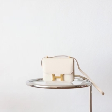 Bkhorse Factory Hermes Constance Bag19CM CK10 Craie Epsom Leather Gold Hardware
