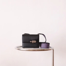New Arrival Hermes Verrou Mini17CM 89 Nior Chevre Leather With Knitted Strap
