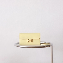 Full Handmade Hermes 1Z Jaune Poussin Epsom Leather Constance To Go Woc