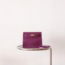 Bkhorse Hermes Factory Kelly Danse22CM P9 Anemone Evercolor Leather Gold Hardware