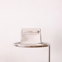 Full Handmade Hermes 80 Pearl Grey Evercolor Leather Kelly Danse22CM Gold Hardware