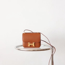 Bkhorse Hermes Constance Mini18CM CK37 Gold Barenia Leather Gold Hardware