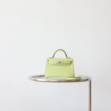 Bkhorse Hermes R9 Jaune Bourgeons Chevre Leather Mini Kelly 19CM Clutch Bag