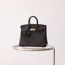 New Arrival Bkhorse Hermes Birkin25CM CK89 Black Lizard Skin Gold Hardware