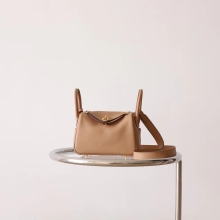 BKhorse Mini Lindy19CM 0M Chai & X9 Mauve Sylyestre Inner Swift Leather Gold Hardware