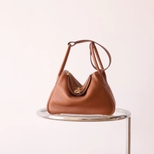 Handmade Lcmode Hermes CK37 Gold TC Leather Lindy 26CM Gold Hardware