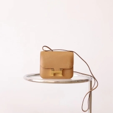 Full Handmade Hermes 0M Chai Epsom Leather Constance 19CM Gold Hardware