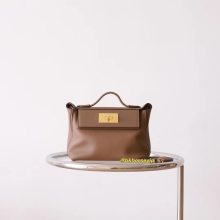 Hermes Shop Mini Kelly 24/24 Evercolor D0 Beige De Weimer Gold Hardware