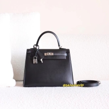 BKhorse Hermes Factory Kelly Sellier 25CM Box CK89 Nior Silver Hardware