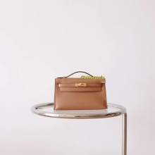 Bkhorse Hermes Factory Kelly Pochette 22cm Swift 0M Chai Gold Hardware