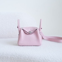 Hermes Bag Price Mini Lindy 19CM TC / Swift Leather 3Q Rose Sakura Silver Hardware