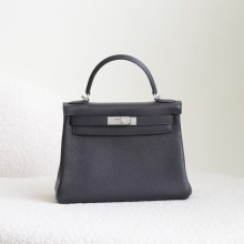 Australia Sydney Kelly 28CM Togo Leather CK89 Noir Silver Hardware