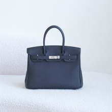UK London Hermes Birkin 30CM Togo Leather CK89 Noir Silver Hardware