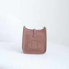 UK London Hermes CK37 Gold TC Leather Evelyne Mini 16CM Silver Hardware