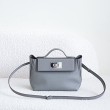 Hermes Bag Price Evercolor / Swift Leather 0L Gris Meyer Kelly 2424 Mini Silver Hardware