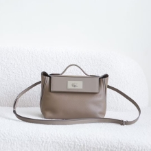 Hermes Bag Price Kelly 2424 Mini Evercolor / Swift Leather D0 Beige De Weimer Silver Hardware