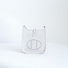 USA New York Hermes Evelyne Mini 16CM TC Leather CK10 Craie Silver Hardware