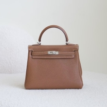 Hermes Women's Bag CK37 Gold Togo Leather Kelly 25CM Silver Hardware