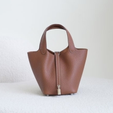 Hermes Bag Image Picotin 18CM CK37 Gold TC Leather Silver Hardware